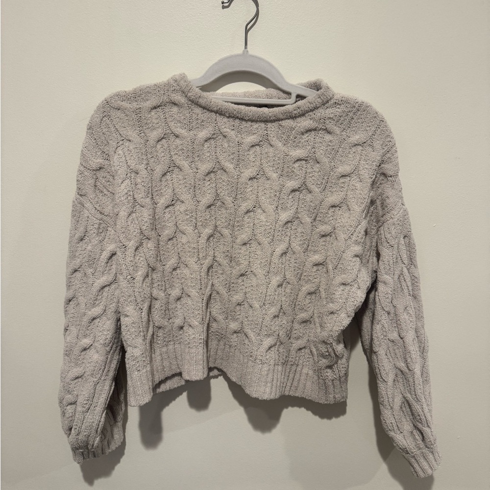 Cozy Cable Knit Sweater - Cream